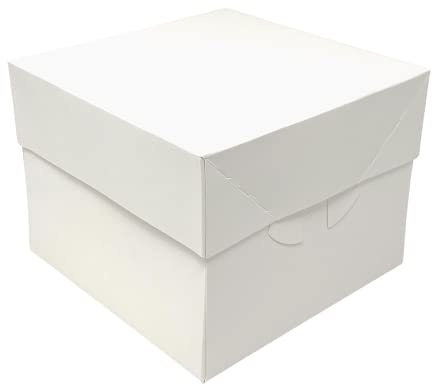 Decoraciondulce - Pack de 10 Caja Blanca para Transportar Tartas con Tapas (20.3 X 20.3 X 15.2 Cm.)