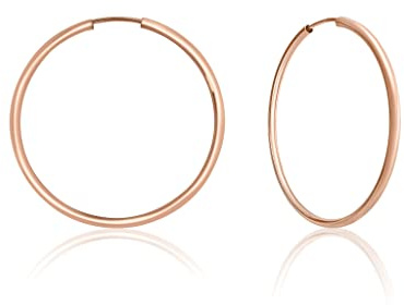 Mary & Jules Ohrringe Rosegold aus 925 Sterling Silber, vergoldet, schlichte, feine Creolen Rosegold, aus recyceltem Silber, Hoop Ohrring für Frauen und Mädchen, goldene Ohrringe Damen