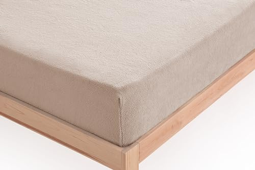 Donegal Collections Sabana Bajera Coralina 135 - Bajera Coralina Invierno Beige - Sabanas Coralina Ajustable - Sabana Bajera 135x190/200 cm - Termicas Tacto Doble Cara Ajustable Otoño/Invierno