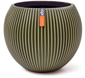Capi Europe - Vase Boule Groove Colours - 30x25 - Vert - Ouverture Ø22 - Pot pour l'intérieur - BGVGN104