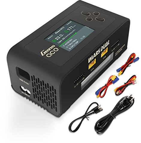 Gens ace lipo Ladegerät Imars Dual Channel D200 Ladegerät für RC Akku mit Deans T XT60 EC3 EC5 Stecker