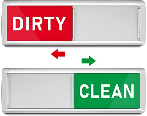 Dirty Clean Dishwasher Magnet,Dishwasher Magnet Clean Dirty Sign for Dish Washer Refrigerator for Kitchen (Silver)