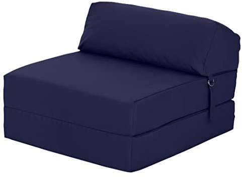 Ready Steady Bed Komfortabler Z-Fold Klappstuhl | Leichtes Futon-Sofa | Weicher, wasserabweisender Bezug | Ergonomisch gestaltete Z Bed Klappmatratze (Marineblau)