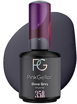 Pink Gellac Gel Nagellack UV, Veganes Nagelgel - 358 Dove Grey 15 ml | Gelnagellack für UV Lampe, Einfache Anwendung Nail Polish für 14 Tage Salonqualität, Gellack Made in Holland