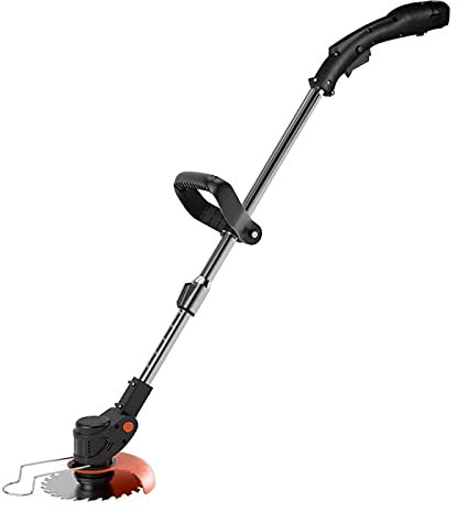 Cortacésped eléctrico, Potente cortacésped rotativo portátil inalámbrico de 1800 W, Ajustable telescópico, Herramientas de poda Ligeras para desherbar el césped de su jardín, 1 batería