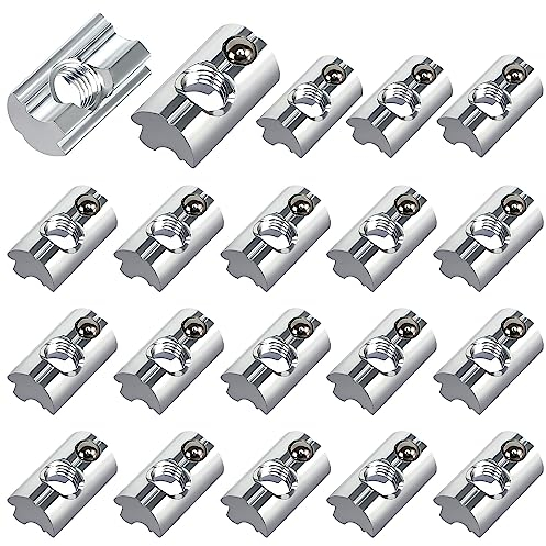 20 Stück Nutensteine mit kugel Nut 6, Nutenstein M6 Gewinde Nut 6 Alu Gewinde für Solar PV Modulklemme, T Nutenstein Set für Aluminiumprofil-Extrusionsschlitz 30-Serie