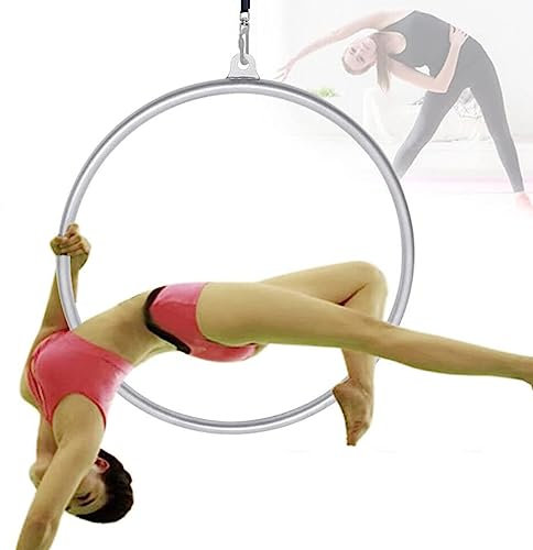YXXSDP Aerial Hoop Rostfreier Stahl Aerial Hoop, Professionell Aerial Fitness Yoga-Reifen Lyra Hoop Set, Zirkusrequisiten Hebezeug, Mit Kompletter Rigging-Hardware (Size : 95cm/37.4inch)