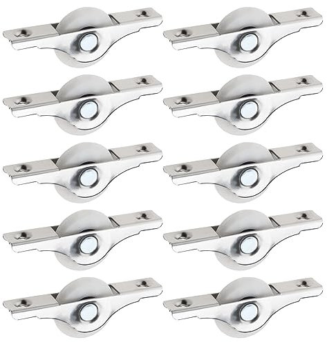 VGOL 20pcs 25mm Petites Roulettes de Roue Roulettes en Nylon avec Plaque Supérieure en Métal Non-Pivotant Fixe Roues Dures pour Meubles Tiroir Chariot Bagages Chaise Boîte à Outils