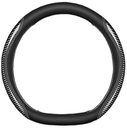EXOGUN Für Mercedes Benz GLA GLB 180 180d 200 200d 220d 250 GLA GLB 43 45 Leder Auto Lenkradbezug Kohlefaser Anti Rutsch Lenkradhülle Atmungsaktive Lenkradschutz Lenkradabdeckung,GreyA- D Type