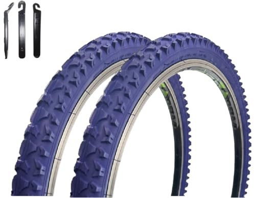 2 x Roverstone 26 Fahrradreifen Fahrradmantel Dunkelblau 57-559 (26x2,125) inkl. Reifenheber