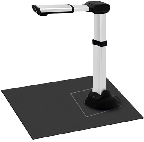A2 Large Format Book & Document Scanner, 18MP Resolution, with 360-degree Wide-angle Lens LED Fill Light, Support OCR Multi-Language, Auto Flatten Curved Page Technology, Works with Windows