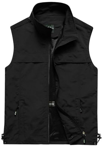 RUMAOZIA Chaleco de verano para hombre, ligero, para exteriores, tallas grandes, chaleco de pesca, chaleco de caza, sin mangas, chaqueta de camping, chaleco de trabajo, transpirable, deportivo,