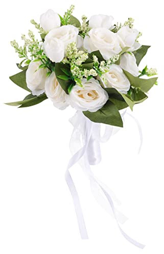 RORPOIR Bouquet Da Sposa Artificiale Per Matrimoni e Cerimonie Decorazione Romantica Per Fotografie e Feste Accessorio Per Bridal Shower e Eventi Vintage