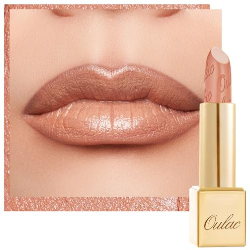 OULAC Rossetto Opaco Finitura Metallica, Matte Rossetti Nudo Caldo Glitterato Idratazione e Lucentezza a Lunga Durata per le Labbra, Texture Fine Colore Intenso, 4,3g (GM14) 77 Odyssey