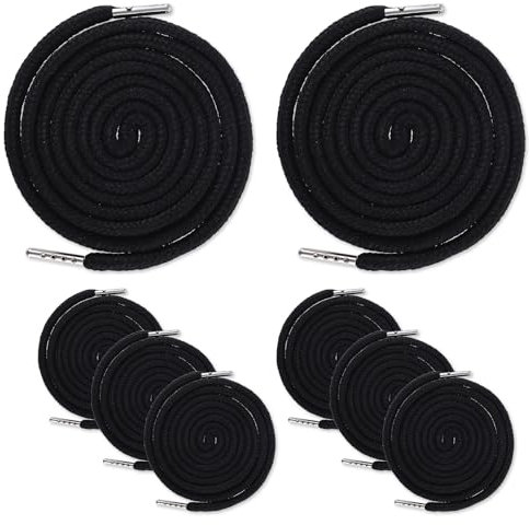 cobee 8 Stück Kordel für Jogginghose, Hosenbänder Kordelzug für Hoodie 130 cm Kordelband für Hosen, Universal Baumwollseil Ersatz für Sporthosen Hosen Sweatshirts Jacken Hoodies(Schwarz)