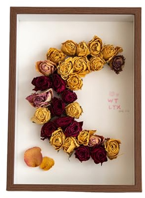 Pasdrucn 3d Bilderrahmen Zum Befüllen 30x40cm, 3D Bilderrahmen Tief Holz Objektrahmen, Tiefer Bilderrahmens Zum Befüllenn(Das Produkt Enthält Keine Trockenblumen) (Der Kaffee)