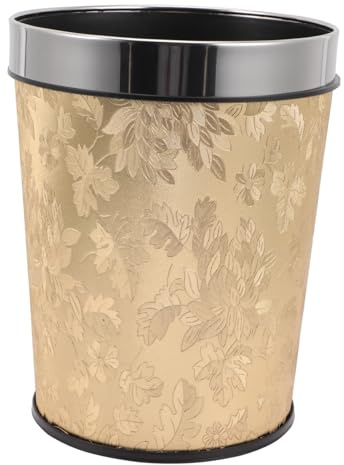 PRETYZOOM Cubo De Basura Metálico Dorado 6l Sin Tapa Acero Inoxidable Resistente Cubo Doméstico Para Sala De Estar y Baño Decoración Vintage Funcional