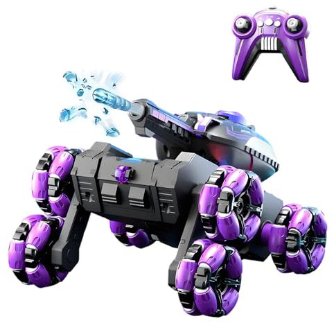 Wenosda Ferngesteuerter sechsrädriger Panzer - transformierbar für die Schlacht,Tank Spielzeug ab 6 8 10 12 Jahre,RC Stunt Ferngesteuertes Panzerspielzeugauto,360° Drehung RC Auto mit Licht & Musik