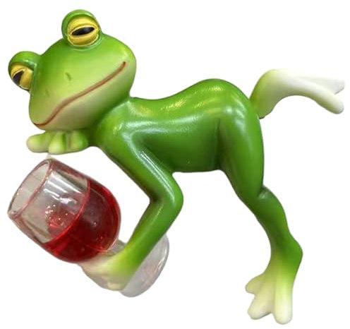 DAGLLGEW Garden Ornaments Outdoor Frog Statue Resin Frog Decor Hanging Plant Decorations for Flower Pot Patio Yard Lawn Ornament Garden Gnomes