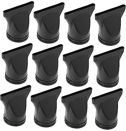 WRITWAA 12 Pezzi Diffusore per Asciugacapelli in PC Nero, Ugello per Riunire e Distribuire Flusso D'aria, Compatibile Phon da 4,35-4,5 Cm di Diametro