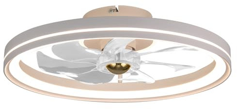 COSTWAY Ceiling Fan with Light and Remote, 6 Fan Speeds, 3 Color 3000-6500K Stepless Dimmable, Timer & 7 Blades Reversible DC, Low Profile LED Fan Light Flush Mount for Bedroom, Living Room