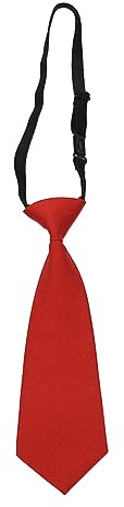 BRABOSTON Elegante Krawatte, Unisex, Schuluniform, Krawatte für Kinder, Hochzeit, verstellbare Länge, Schulkrawatte für Hochzeiten, einfarbig, Uniform, Junge, rot, One size