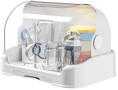 Baby Bottle Storage Box | Baby Bottle Drying Rack with Removable Drip Tray | Toddler Bottles Storage with Anti- dust Cover | Bottles Storages Box Dinnerware Organizers for Home Indoor