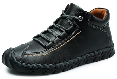 LUODENGLANG Chukka Boots Casual Fashion Oxford Dress Boots Leather Lace Up Desert Ankle Boots Classic For Men Lightweight Anti Handmade Black 39 M 7