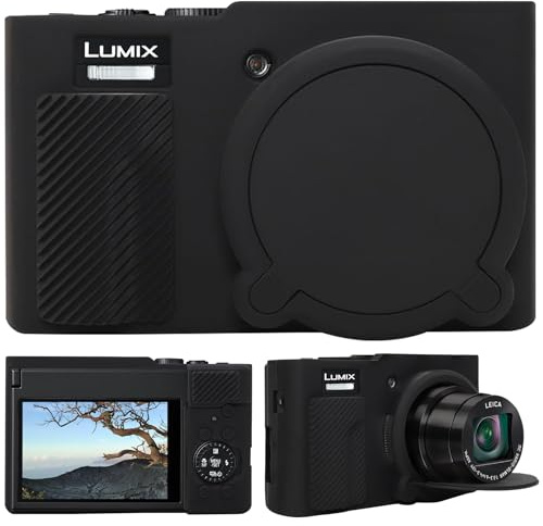 Supmay Silicone Camera Case for Panasonic LUMIX DC-TZ99E-K Compact Travel Zoom Camera, Soft Silicone Protective Case Removable Lens Cover, Video Vlogging Camera Cover, Black