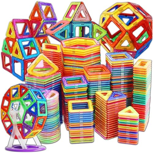 KRUMAD Magnetische Bausteine 84 Teile - Sensorik Spielzeug ab 3 Jahre - Magnetbausteine für Kinder - Lernspielzeug Geschenk Junge und Mädchen - Kreatives Konstruktionsspiel