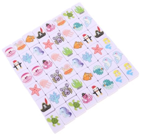 HEMOTON Mahjong Con Animali Marini Regali Di Natale Gioco Mahjong Con Blocchi Animale Tessere Con Motivo Animale Giocattolo Di Capodanno Gioco Portatile