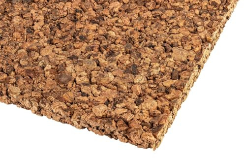 Plaque de liège isolante 1000 x 500 x 20 mm - Plaque d'isolation durable en liège pressé naturel pour une isolation phonique et thermique fiable dans les murs, les plafonds, les cloisons sèches et les