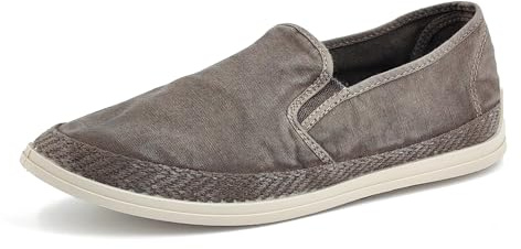 JOMIX Mocassino Uomo Tela Leggero Scarpe Slip On Comode con Elastici Laterali Espadrillas Casual Basse per Primavera Estate e Tempo Libero Taupe 45