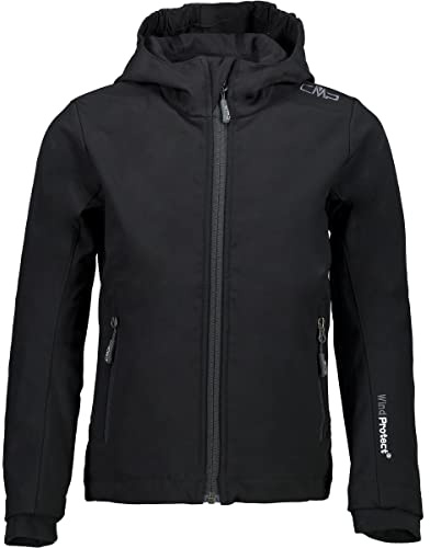 CMP Unisex barn softshell lätt jacka med fast huva – 39a5134 lätt softshelljacka för barn med fast huva
