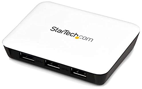 StarTech.com USB 3.0 to Gigabit Ethernet NIC Network Adapter with 3 Port Hub - White, ST3300U3S