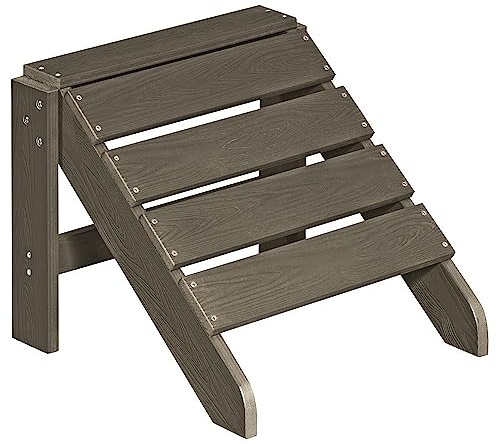 NEG Design Adirondack Fußbank MARCY, Braungrau | Täuschend echte Holzoptik, Indoor und Outdoor Möbel