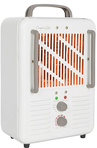 Comfort Glow EUH341 Milkhouse Style Electric Heater 5,200 Btu, White, Length: 7in, Width: 10.25in, Height: 15.5in