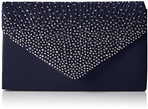 SwankySwans Damen Clutch Abby mit Strasssteinen, Umschlag-Stil, Blau (Marineblau), Einheitsgröße