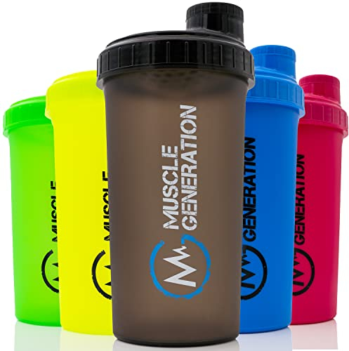 Musclegeneration Shaker proteico da 700 ml [nuovo 2022] con tappo a vite, shaker per proteine, shaker per palestra, fitness, shaker per proteine, shaker per bevande sportive, shaker per la palestra,