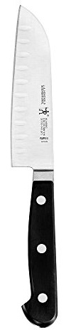 HENCKELS Classic Razor-Sharp Hollow Edge Santoku Knife 5 inch, German Engineered Informed by 100+ Years of Mastery, Black/Stainless Steel