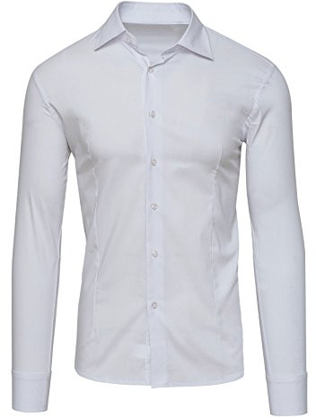 Camicia Uomo Sartoriale Bianca in Cotone Slim Fit Casual Elegante Cerimonia (s)
