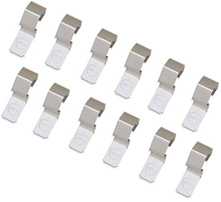 Weck, Set mit 12 Clips für Einmachgläser, Silber, passend für WECK