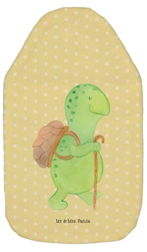 Mr. & Mrs. Panda Wärmflasche Schildkröte Wanderer - Geschenk, entpannt, Körnerkissen, Wärmflasche mit Bezug, Motivationssprüche, Kinderwärmflasche,