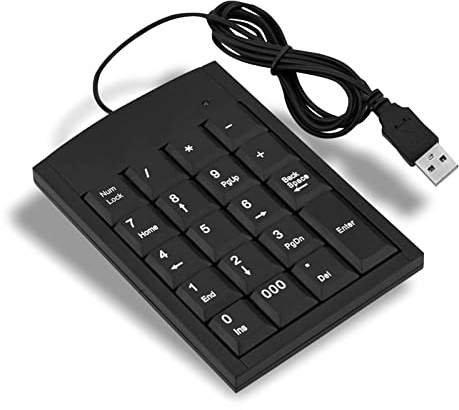Tastierino numerico mini USB, tastiera numerica ultrasottile anti-caduta portatile con cavo per tutti i tipi di laptop, computer desktop, ecc.