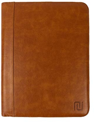 NEGOTIA Vintage Abbey Leder Dokumentenmappe A4, Handgemachte Mappe für Notizen, mit Kartenfächern und Dokumententaschen, Leder Schreibmappe für Büro, Braun