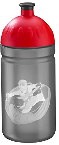 Step by Step Trinkflasche Ninja Yuma, schwarz-rot, auslaufsicher, spülmaschinenfest, BPA-frei, für Schule, Kindergarten, heiße und kohlensäurehaltigen Getränke, 0,5L