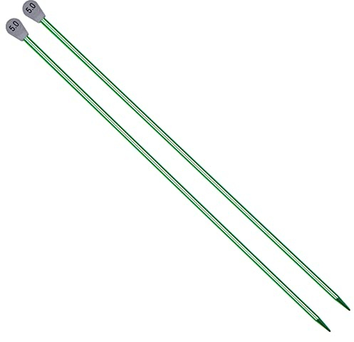 Coopay Aluminium Knitting Needles 5.0mm UK Size, Straight, 35cm Long, Lightweight, Non-Porous, Water-Resistant, Ideal for Beginners and Professionals, Available in Green