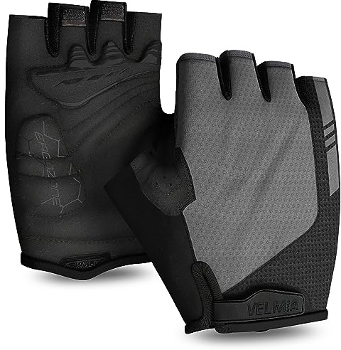 Velmia Gants de vélo d'été I Avec aide à l'extraction, impression grip et réflecteur de sécurité I Gants de vélo pour femme et homme Accessoires VTT