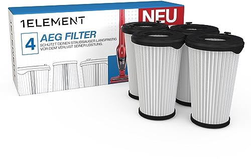 4 Filter für AEG Staubsauger [CX7, CX7-2 & QX8] ersetzt AEF150 - Ersatzfilter Filterset für Akkusauger