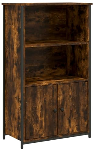 vidaXL Buffet Haut, Meuble de Rangement, Armoire de Rangement, Organisateur de Salon Maison Intérieur, Industriel, Chêne Fumé Bois d'Ingénierie